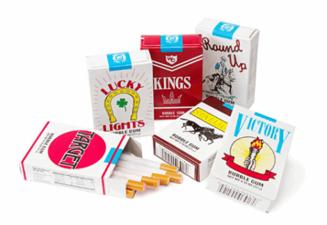 Bubble gum cigarettes